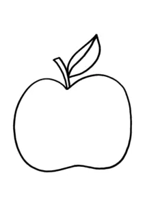 Ausmalbild Apfel – kostenlose PDF-Vorlage