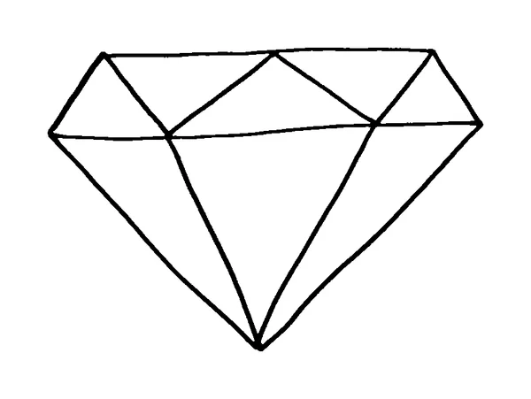 Ausmalbild Diamant – Vorschau der A4-Vorlage