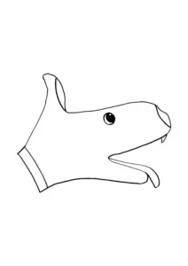Ausmalbild Hund mit der Hand