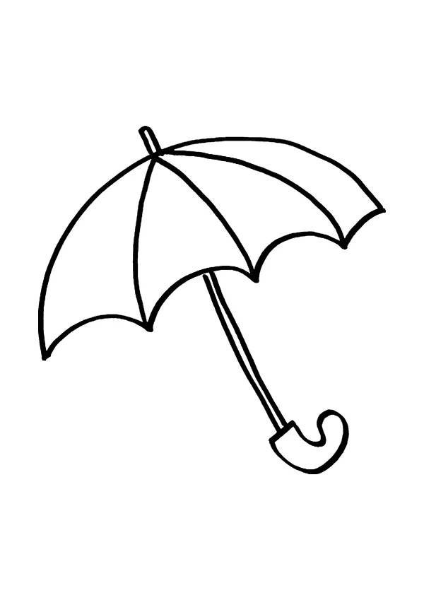 Ausmalbild Regenschirm – Vorschau der A4-Vorlage