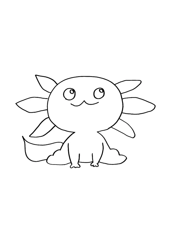 Ausmalbild Axolotl – Vorschau der A4-Vorlage