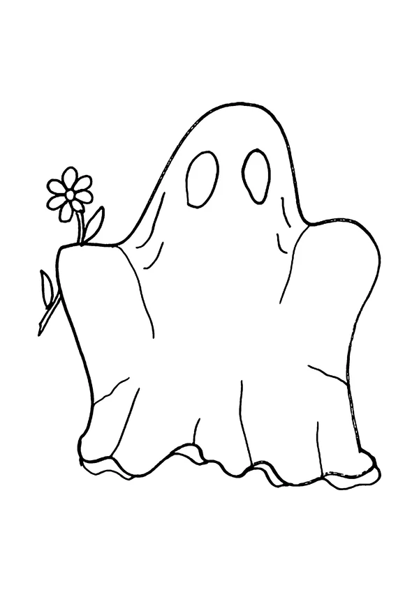 Ausmalbild Halloweengeist – Vorschau der A4-Vorlage