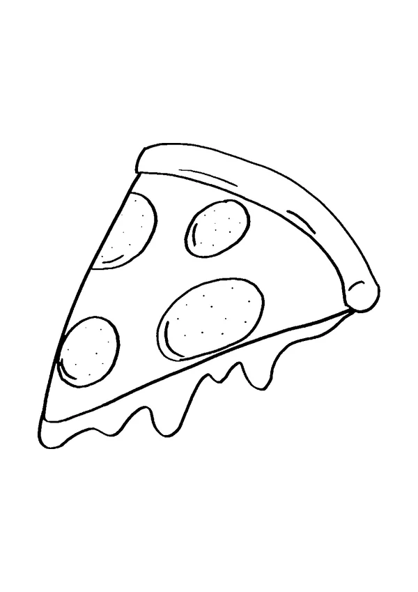 Ausmalbild Pizza – Vorschau der A4-Vorlage