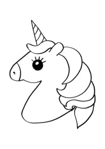 Ausmalbild Einhorn Emoji – kostenlose PDF-Vorlage