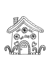 Ausmalbild Lebkuchenhaus