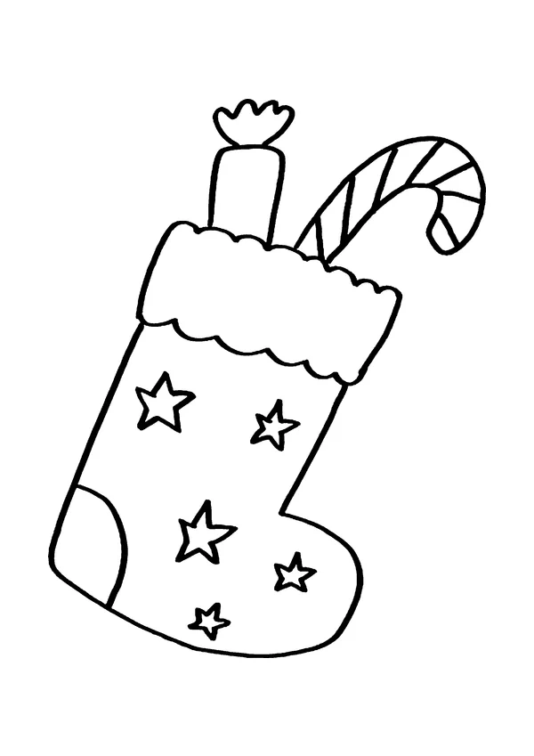 Ausmalbild Nikolausstiefel – Vorschau der A4-Vorlage