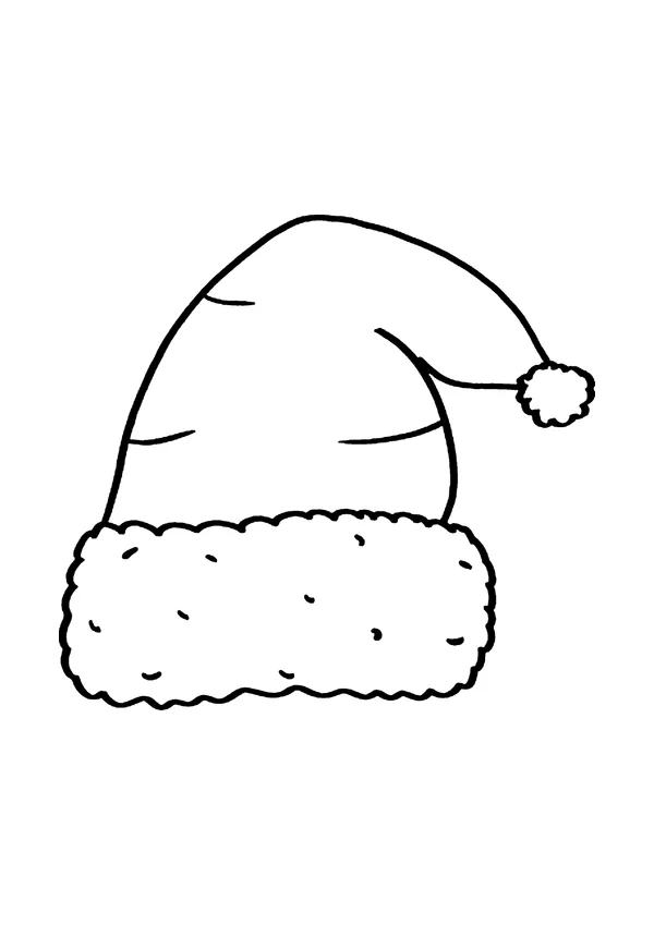 Ausmalbild Weihnachtsmütze – Vorschau der A4-Vorlage