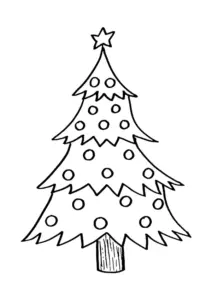 Ausmalbild Weihnachtsbaum mit Stern