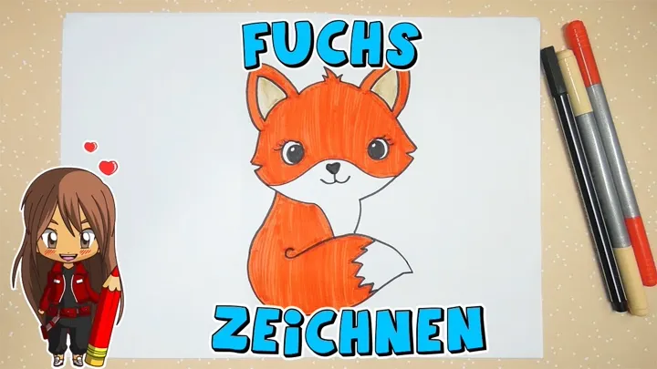 Standbild aus Evis Video: bunt ausgemalter Fuchs